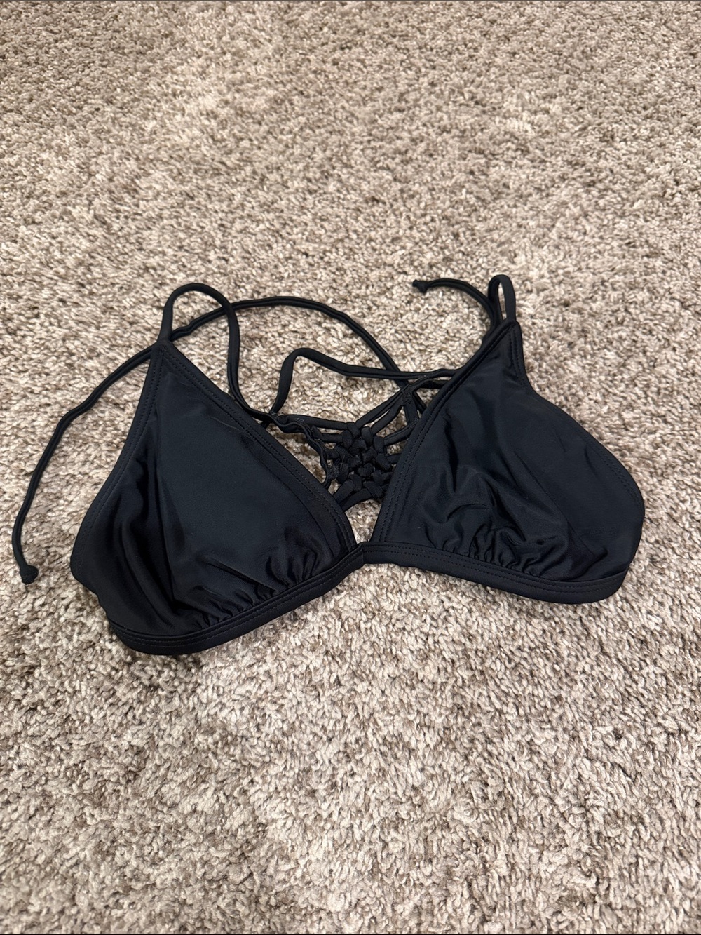 Black Triangle Strappy Bralette - Women's Intimates